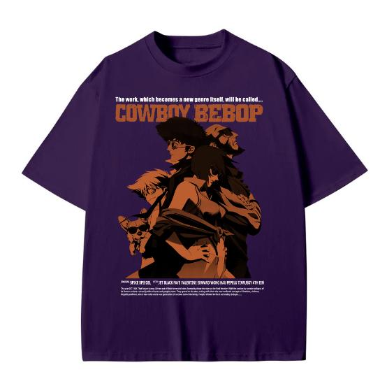Cowboy Bebop Japanese Anime manga tshirt, Japan Akira manga black tee Cotton Menswear