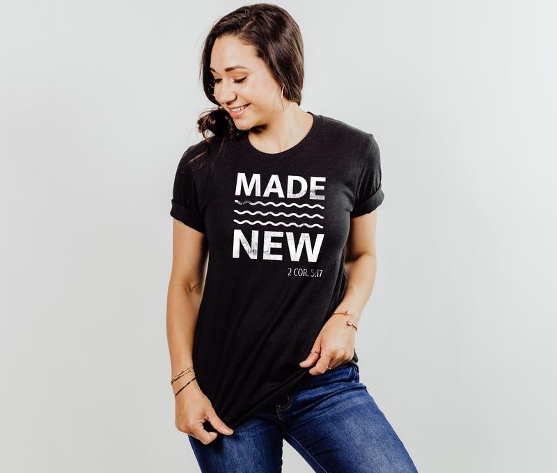 Christian Baptism Shirt Made New Shirt For Adult Baptism Gifts New Life In Jesus Christ T-shirt Religious Faith Shirts New Christian  sweater and hood