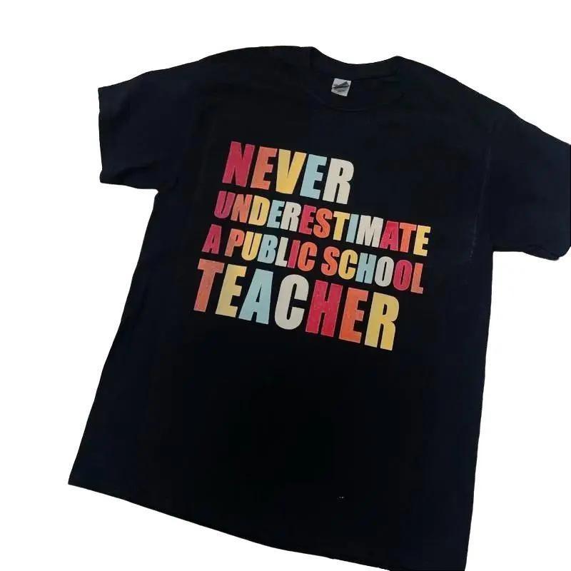 Never Underestimate A Public School Teacher T-Shirt,  Kamala Harris Shirt, Harris Walz Rally Merch Shirt, DNC Quote Vote, Tim Walz Shirt