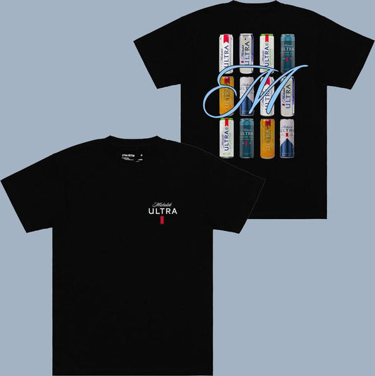Michelob Ultra Beer 12 Pack T-shirt - 2 Side - Full Size Range - Limited Edition Prints - Color Spectrum Choice - Variety Of Designs - Fashion For All