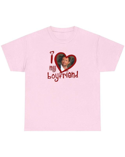 I love My Boyfriend Hugh Jackmann Baby Tee For Girl, For Fan Cotton Fabric