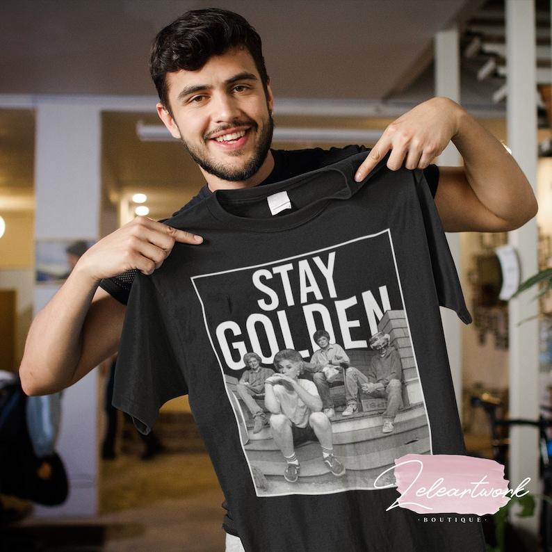 Stay Golden Golden Girls Vintage T-Shirt, Golden Girls Gifts Casual Collar Comfort Cotton