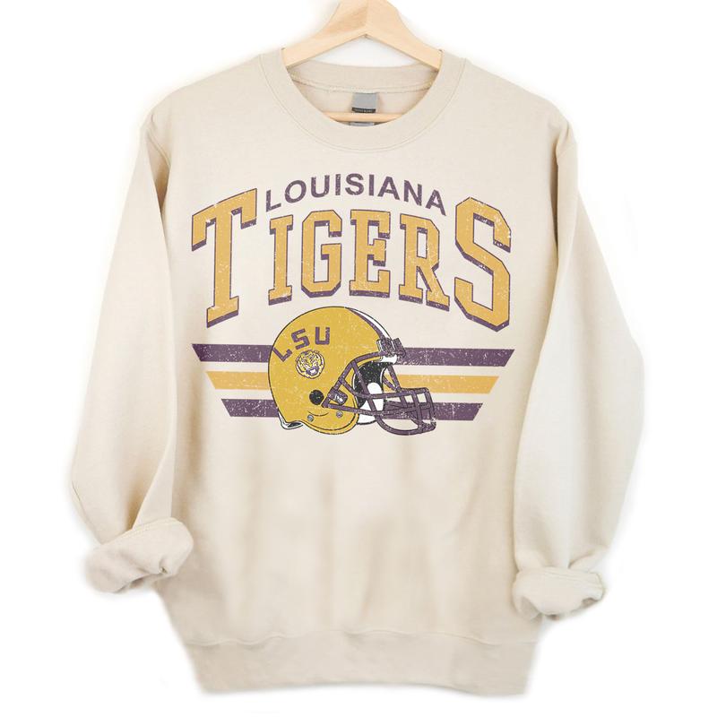 11. LSU Tigers Vintage NCAA Sportswear Sweatshirt, University Louisiana State Authentic Shirt Gift for Football Fans