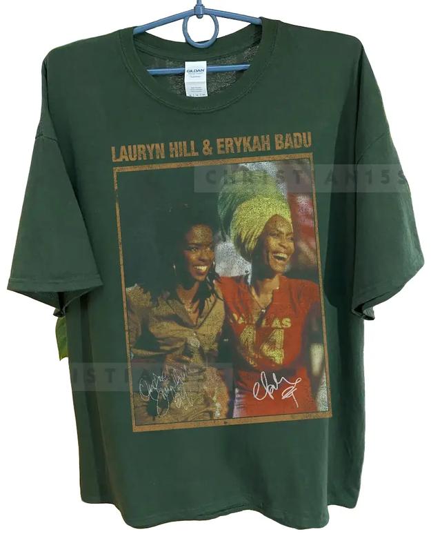 Lauryn hill and Erykah Badu Shirt, Erykah Badu Fan Gift Unisex T-Shirt, Hoodie, Sweatshirt for Men Women Cotton Crewneck