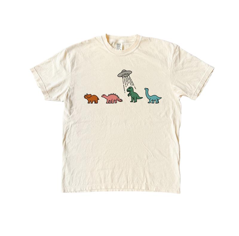 UFO Dinosaur T Shirt, Retro Comfort Colors T-Shirt