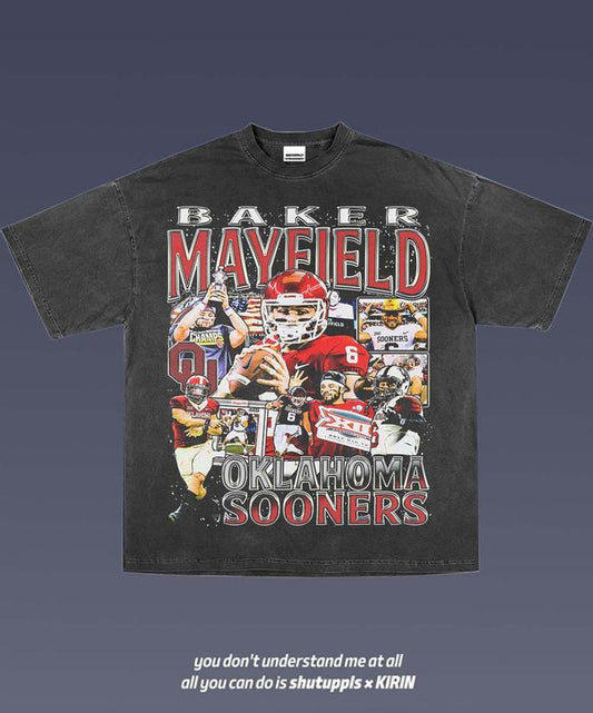 BAKER MAYFIELD 1.0 VINTAGE TEE  AMERICAN FOOTBALL  GIFT FOR FAN