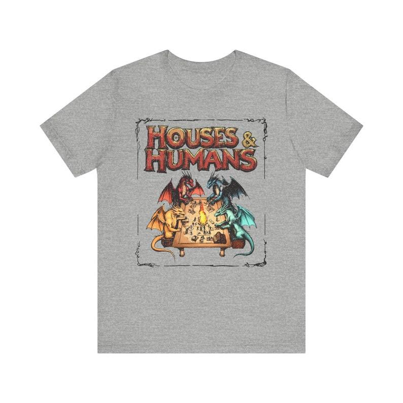 Houses and Humans D&D Shirt, Dungeons and Dragons Gift Tee for Men Women, Vintage Retro 90s Joke D and D T-shirt