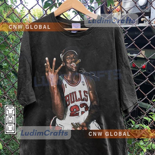 Michael Jordan Basketball Shirt, Vintage Basketball Retro 90s Tee, Chicago Fan, Bulls Gift Unisex Bootleg Shirt 0708P - Unisex T-Shirt, Long Tee, Hood