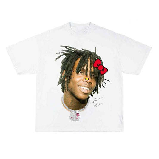 Chief Keef Kitty Big Face Tee Shirt, Rap Hip Hop Tee Cotton Oversized Streetwear Menswear Top