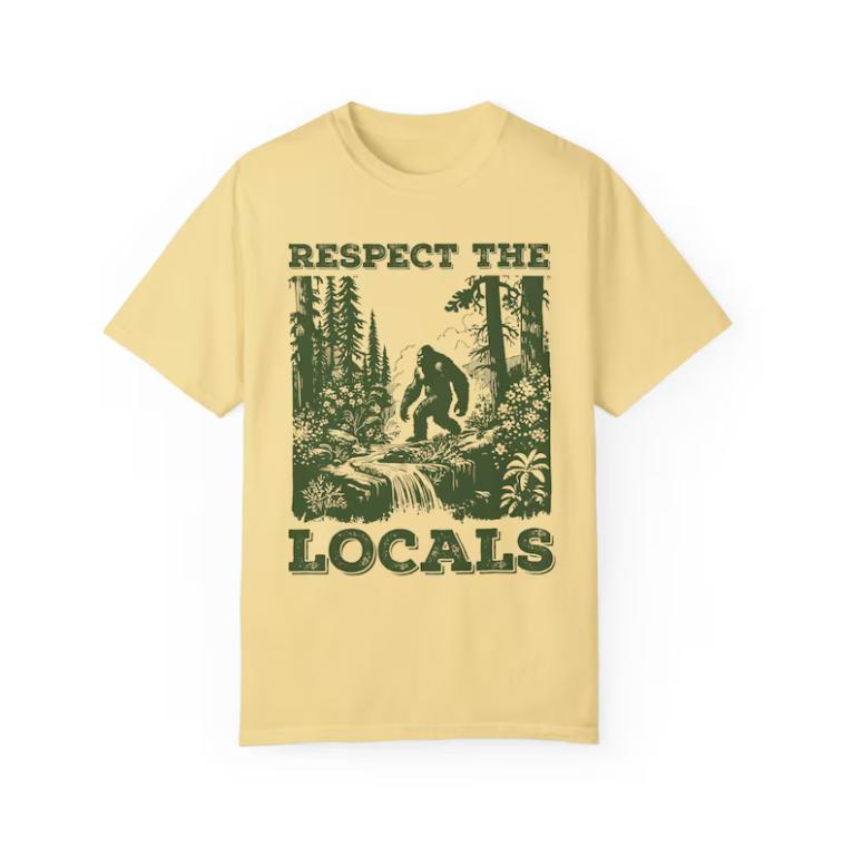 Respect The Locals T-Shirt, Retro 90s Yeti Tee, Unisex Funny Graphic Shirt, Gift for her