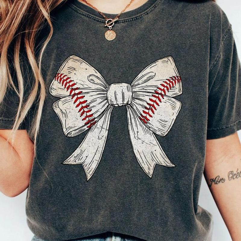 Comfort Colors Shirt, Coquette Baseball Softball Bow Shirt, Cute Baseball Mama Shirt, Mothers day Gifts For Baseball Mom, Gift For Baseball Lover Tees