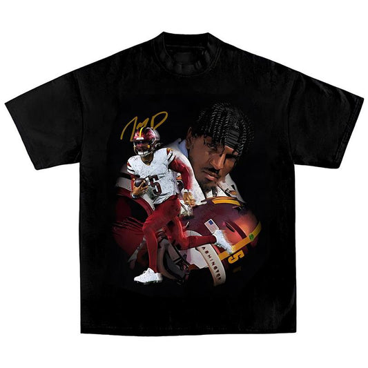 Jayden Daniels T-Shirt Washington Rookie Star Custom Graphic Football Tee, Vintage 90s Unisex Football Tees, Football T-Shirts, Sports Shirt, Game Day