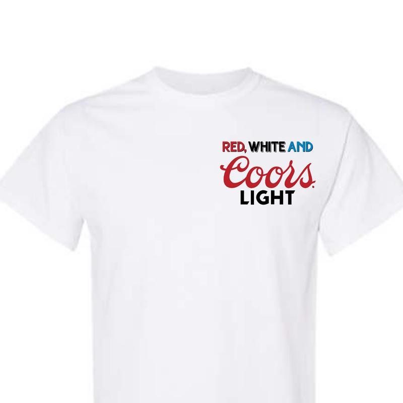 Red, White And Coors Light T-shirt - 2 Side - Fashion For All Genders - Diverse Fashion Choices - Perfect For Every Occasion - Multiple Sizes Availabl