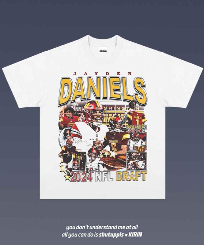 JAYDEN DANIELS 1.0 VINTAGE TEE  UNISEX GRAPHIC T-SHIRT