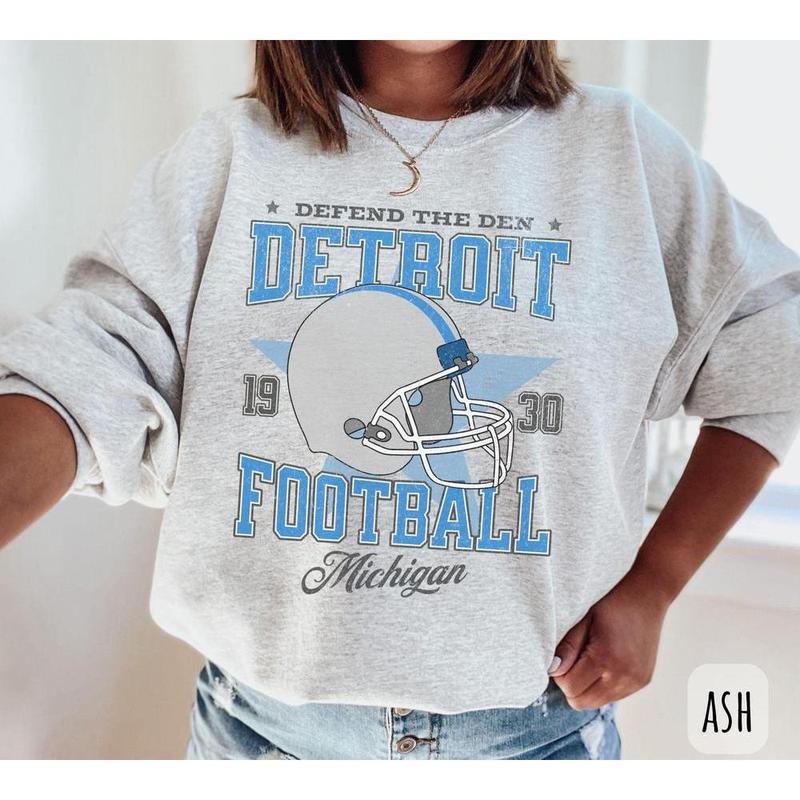 Detroit Football Sweatshirt, Lions Football Crewneck, Michigan Fan Pullover, Detroit Football Shirt, Sunday Football Tshirt