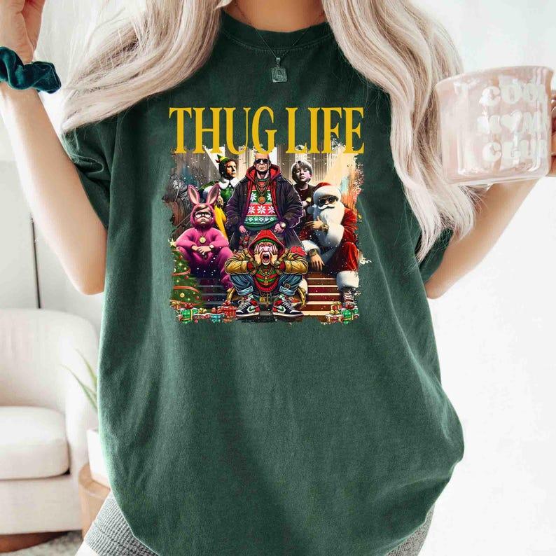 TC06 Thug Life Christmas Shirt, Christmas Movie Tee, Friends Sweatshirt, Christmas Gifts for Women Holiday Crewneck Xmas