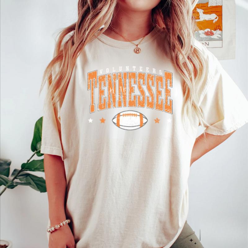 Volunteers Football Oversized T-Shirt Sweatshirt, Tennessee Vols Shirt, Tennessee T-Shirt, Vols Football Shirt, Comfort Colors Football Tees
