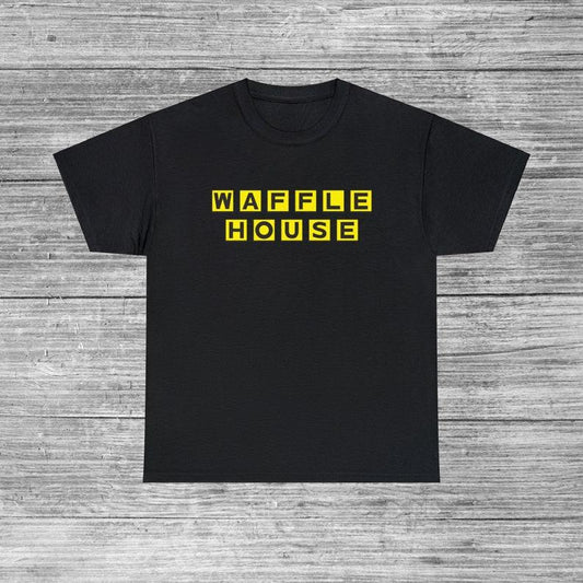 Waffle House T-Shirt Unisex Humor T-Shirt S-, Fights Fight Come For The Waffles Fight Club Funny Gift, Meme Christmas Present Idea Shirt