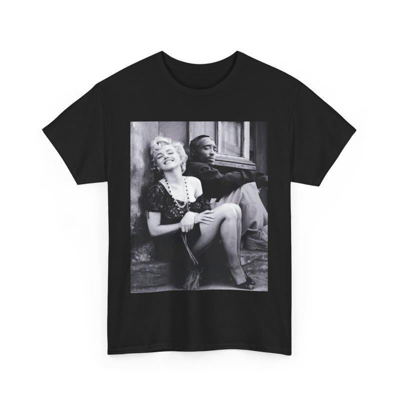 Marilyn Monroe and 2Pac Menswear cotton T-shirt Streetwear Tshirt