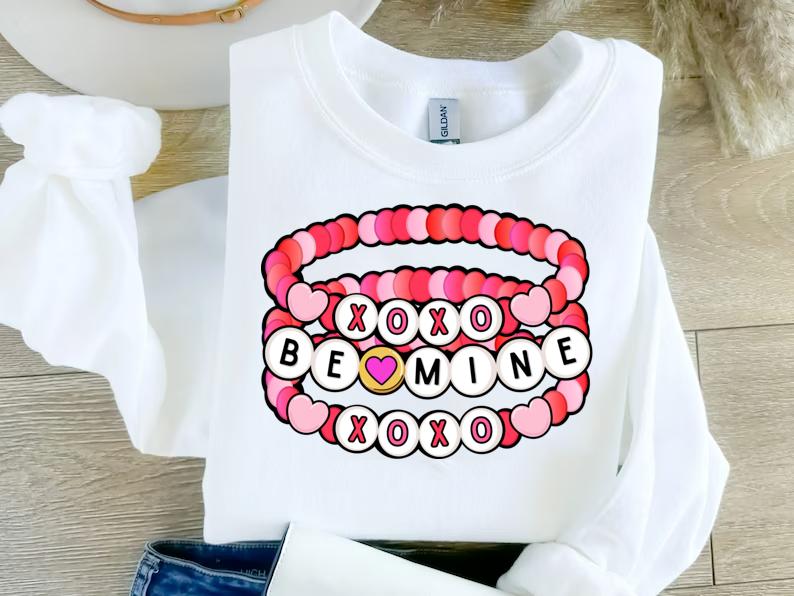 Valentine Be Mine TshirtSweatshirtHoodie, Valentine Friendship Bracelet Tshirt, Valentine 2025 Shirt