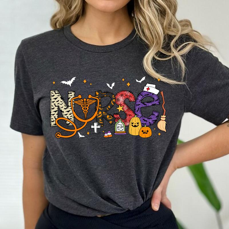 Halloween Nurse Shirt, Spooky Season Nurse Shirt, Nurse Halloween Gift, Halloween Party Nursing Shirt, Cute Nurse Shirt, ER Nurse Gift