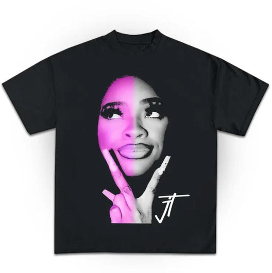 Jt Signature Face Graphic Tee T-Shirt, Gift For Women and Man Unisex T-Shirt 90s Vintage Bootleg Unisex Rap T-Shirt Vintage tee