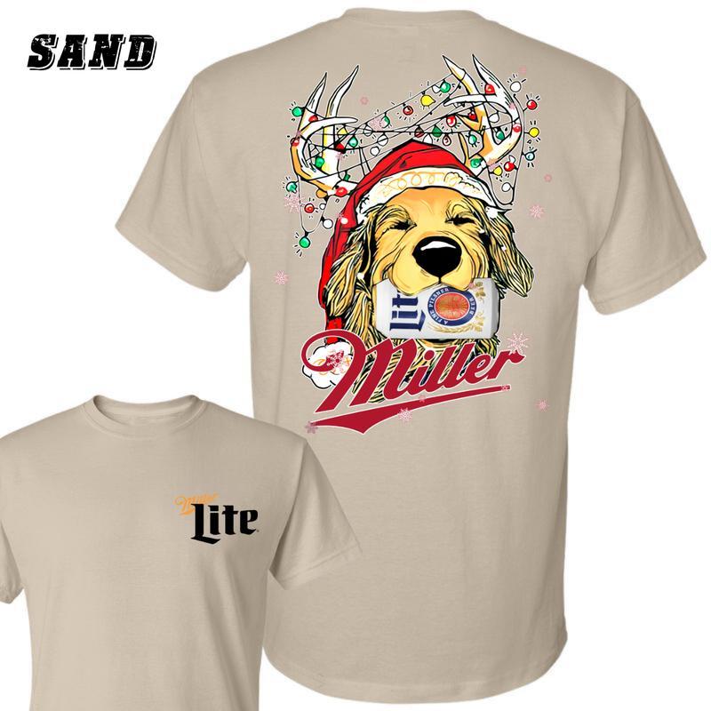 Miller Lite Christmas T-shirt 2 Siders T-shirt, Your Dog, Perfect For Beer Lovers, Casual Graphic Dog T-shirt, Unisex T-shirt for Men and For Women