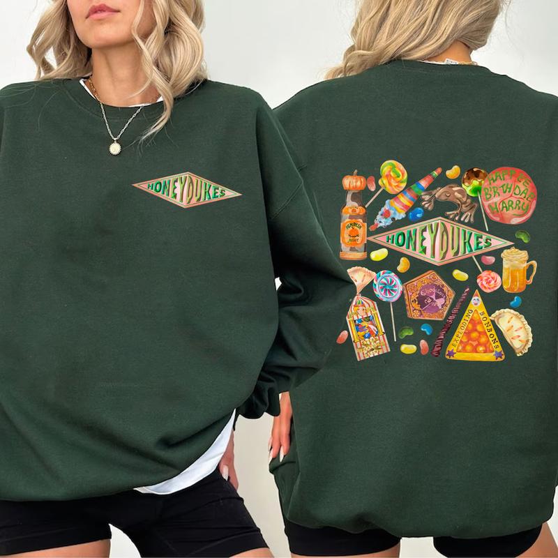 HP HoneyDukxs 2 Sides Wizard Sweatshirt Hoodie Shirt, gift for fan Cotton Fit Womenswear