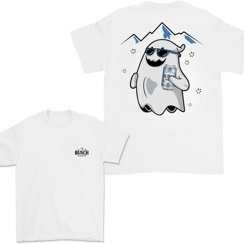 Busch Light Ghost Halloween 2 Sided T-Shirt, Busch Light Shirt For Men And Women, Halloween Trendy Shirt