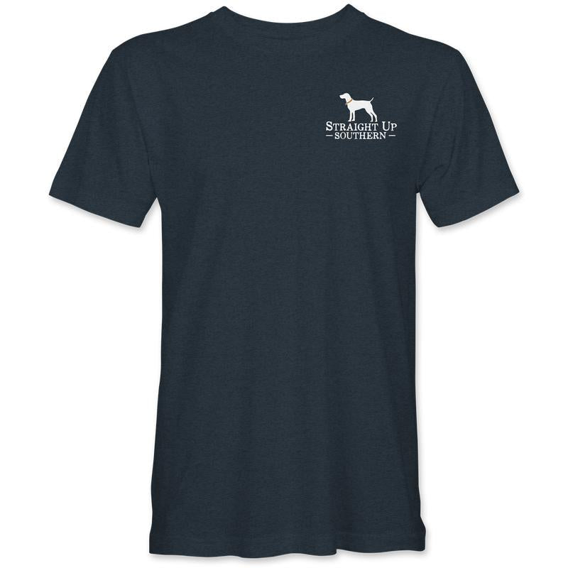 Pledge Flag - American Flag with the Pledge of Allegiance in the Stripes Tee - Heather Navy