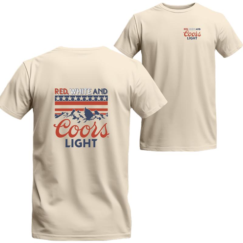 Red White And Coors Light 2-Sided Shirt, Coors Short Sleeve Tee, Unisex Shirt, Menswear Top