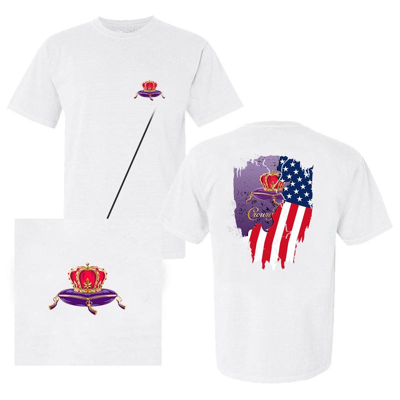 Crown Royal Usa Flag T-shirt - 2 Side  - For Him And Her - Multiple Fashion Choices - Multiple Sizes Available - Everyday Basics