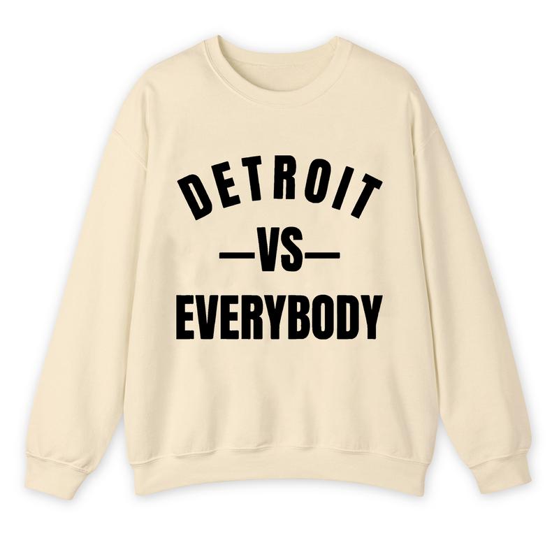 Detroit Vs Everybody Sweatshirt, Vintage Style Detroit Football shirt, Game Day Pullover, Sunday Football