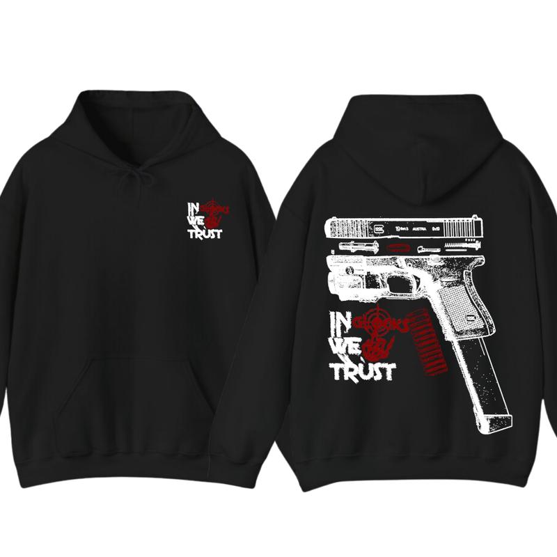 In Glock We Trust Bone Hand Halloween 2 Side Hoodie,Glock Halloween Hoodie,Bone Hand Halloween Glock Shirt, For Her For Him