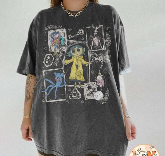 Retro Coraline Shirt, Vintage Halloween Coraline Shirt, Spooky movie Tee, Coraline Doll Shirt