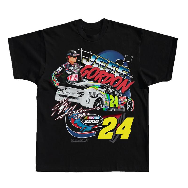 Vintage Jeff 24 Racing T-Shirt Cotton Short-sleeve Retro Streetwear Tshirt Menswear Top