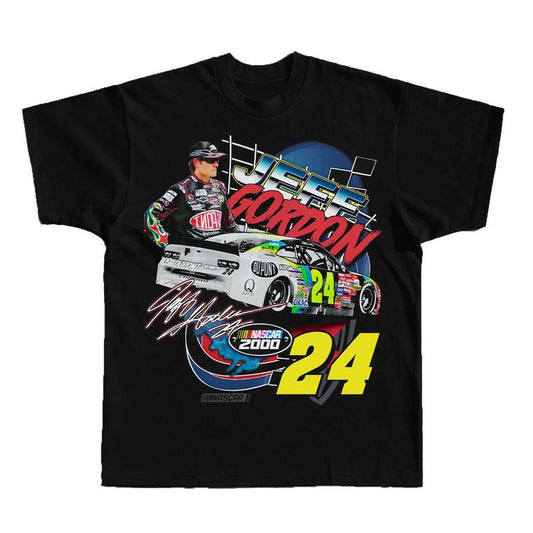 Vintage Jeff 24 Racing T-Shirt Cotton Short-sleeve Retro Streetwear Tshirt Menswear Top