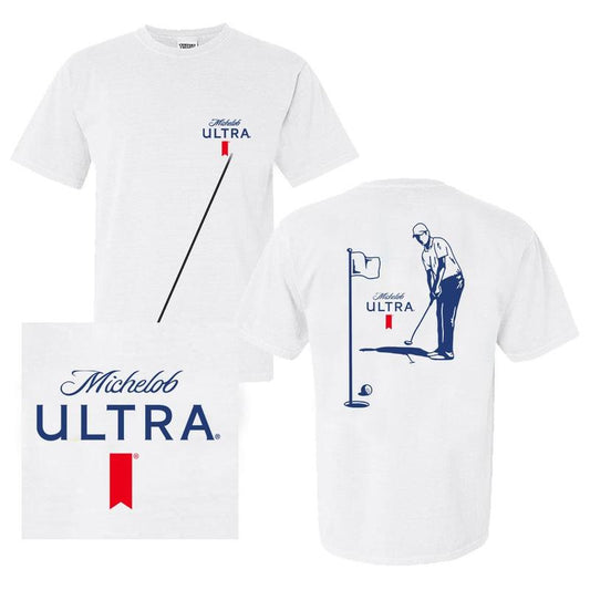 Michelob Ultra Golf T-shirt - 2 Side  - Size Inclusivity - Variety In Colors - Iconic Styles - For Everyone - Fashion Varieties