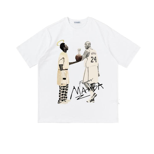 Kobe Bryant Basketball Forever Mamba Vintage Graphic T-Shirt Cotton Short-sleeve Retro Streetwear Tshirt Menswear Top Baseball Tropical Crewneck