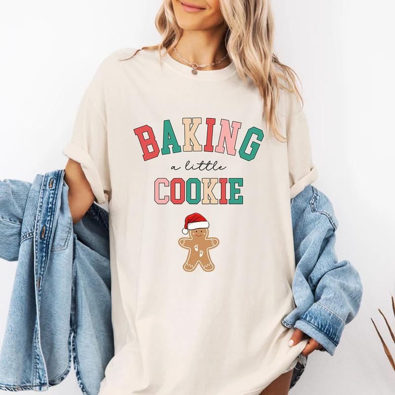 Baking a Little Cookie Pregnancy Announcement Sweatshirt - Cozy Holiday Maternity Wear