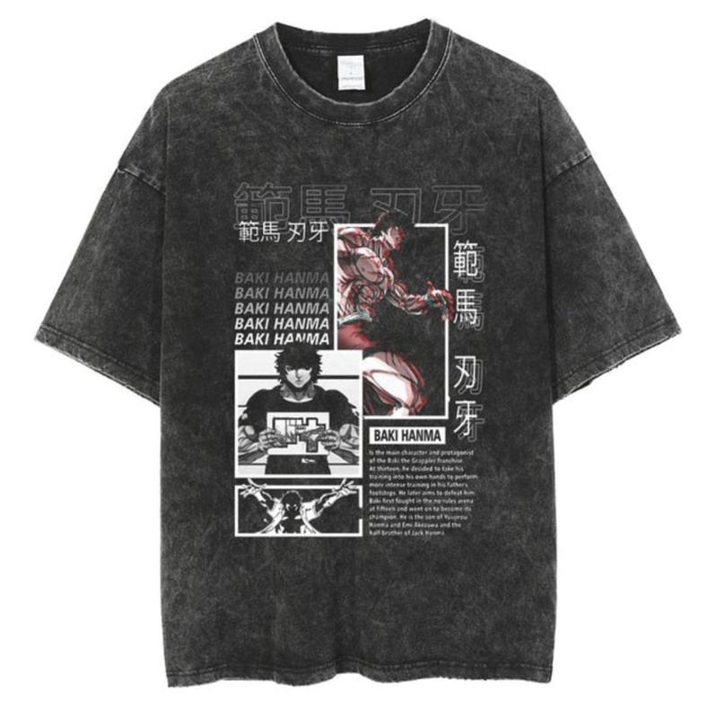 Baki Panels Shirt, Baki Hanma Shirt, Baki the Grappler Yujiro Shirt Menswear Top Underwear Tshirt Streetwear Crewneck