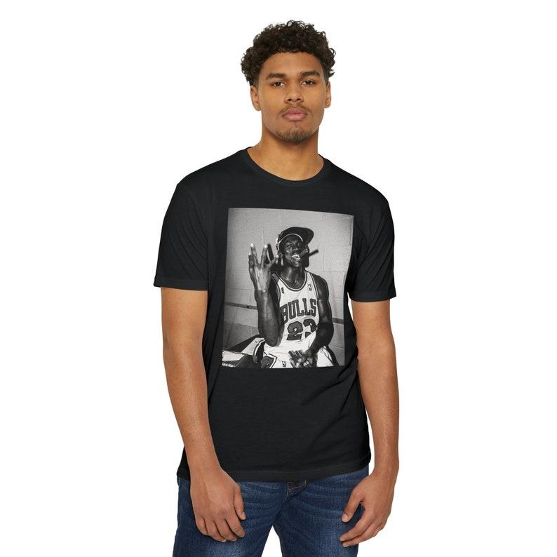 4-Time Champ Michael Jordan T-Shirt, Legendary NBA Cigar Celebration Graphic, Unisex Sports Enthusiast Collectible Gift, Unique Apparel