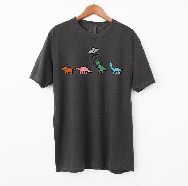 UFO Dinosaur T Shirt, Retro Comfort Colors T-Shirt