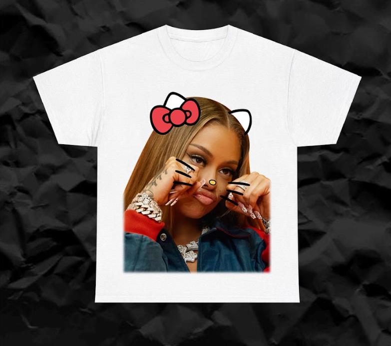 Lattooo Kitty Cute T-SHIRT Rap Tee Concert Hip Hop Shirt, Gift For Fans Cotton Fabric