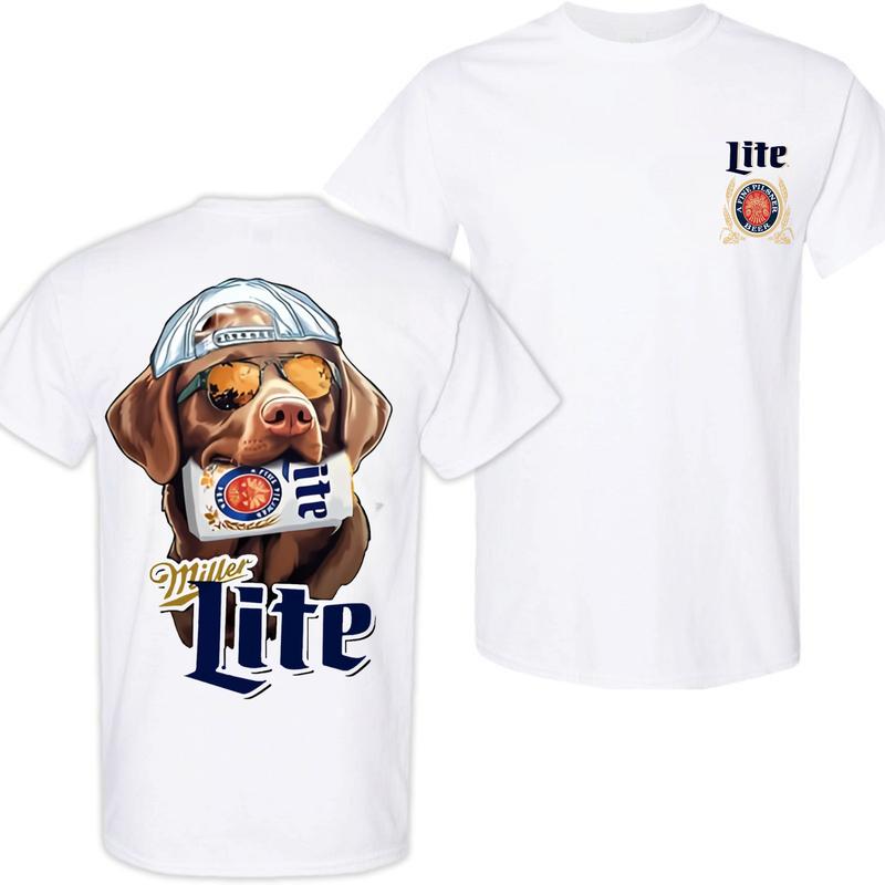 Chocolate Labrador Hunting Dog 2 Siders Hoodies, Miler Lite T-shirt, Perfect For Beer Lovers, Unisex for Men and For Women Classic Cotton