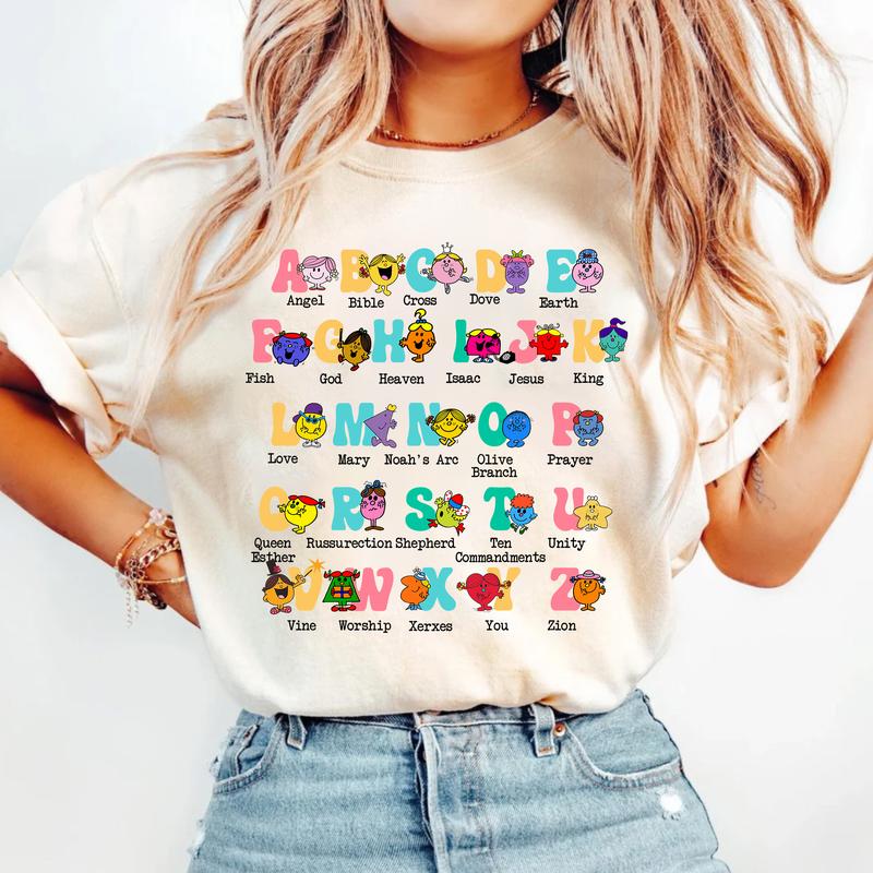 Alphabet Shirt, ABC Shirt, Animals Alphabet T-Shirt, Kindergarten Teacher Shirt, Alphabet Shirt for Teachers, Daycare Shirt, Teacher Shirt, Kids Shirt