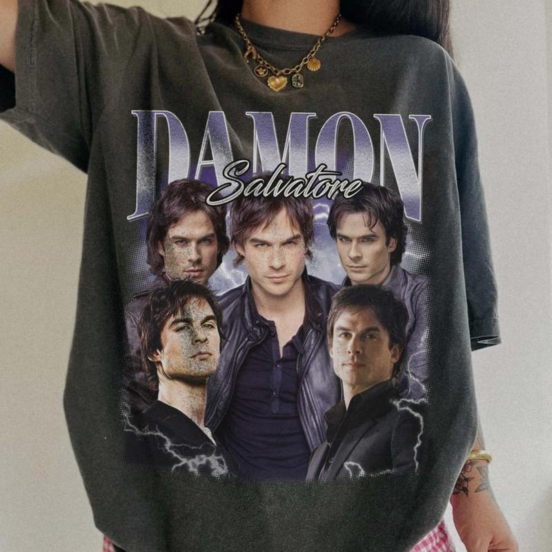 Damon Salvatore Fan Merch T-shirt, Sweatshirt, The Vampire Diaries Merch, TVD Fan Merch, Ian Somerhalder Gift For Her