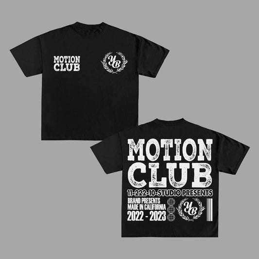 Y2K Graphic Motion Club Personalize Printed Tshirt Casual Cotton