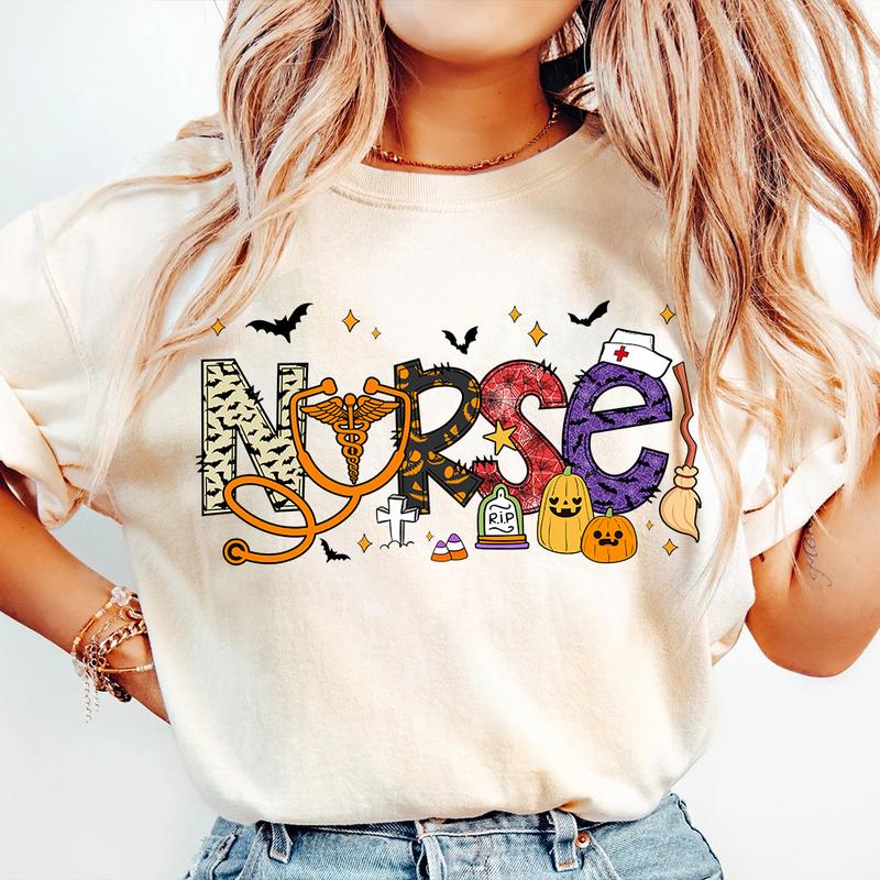 Halloween Nurse Shirt, Spooky Season Nurse Shirt, Nurse Halloween Gift, Halloween Party Nursing Shirt, Cute Nurse Shirt, ER Nurse Gift