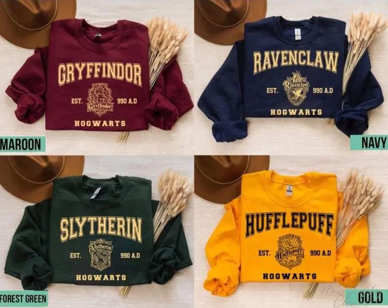 Vintage Hogwarts Sweatshirts, Wizard Sweatshirt, Wizarding World Sweatshirt, Hogwarts House Sweatshirt, Magic World Shirt